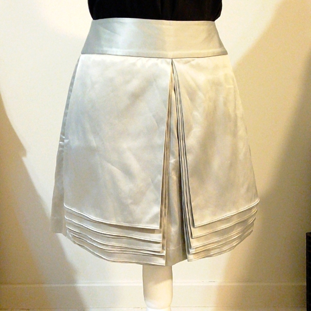 one or a kind designer sample silver skirt